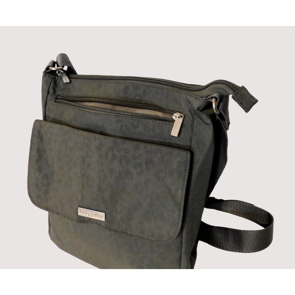 Baggallini Animal Print Crossbody Purse Gray Nylon Adj. Strap 10 in x 10.5 in - Picture 3 of 13